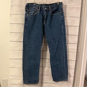Levi's 505 Blue Denim Jeans with Leather Patch